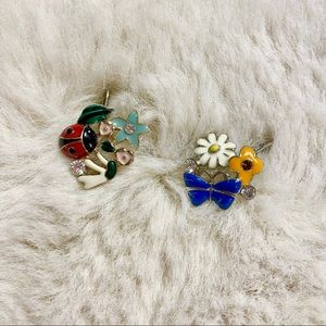 Enamel Flower Garden Earrings